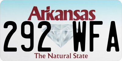 AR license plate 292WFA