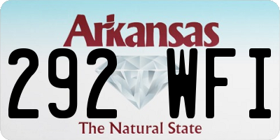 AR license plate 292WFI