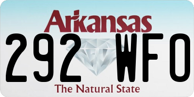 AR license plate 292WFO