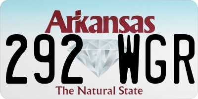 AR license plate 292WGR