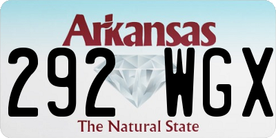 AR license plate 292WGX