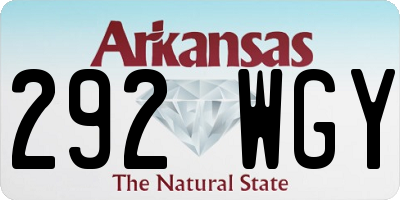 AR license plate 292WGY