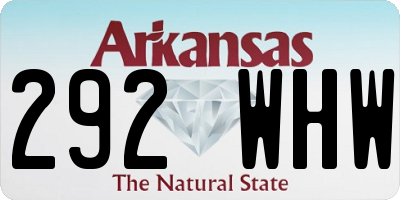 AR license plate 292WHW