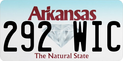 AR license plate 292WIC