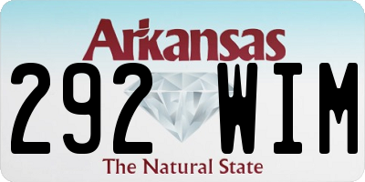 AR license plate 292WIM
