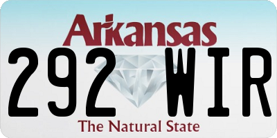 AR license plate 292WIR