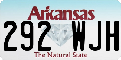 AR license plate 292WJH