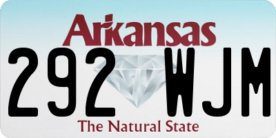AR license plate 292WJM