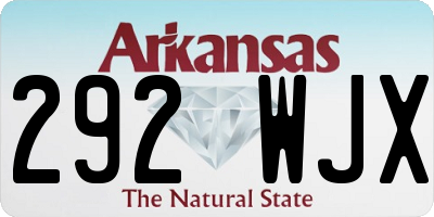 AR license plate 292WJX