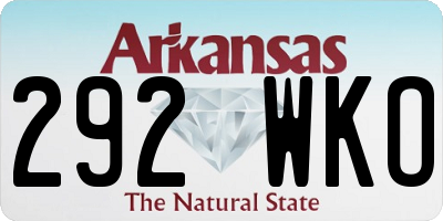 AR license plate 292WKO