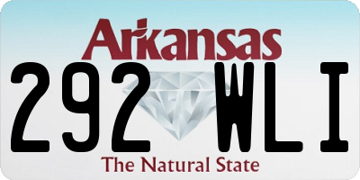 AR license plate 292WLI