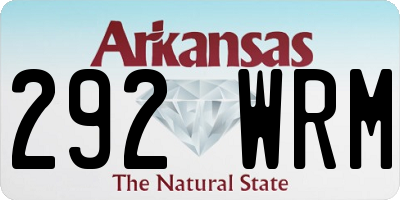AR license plate 292WRM
