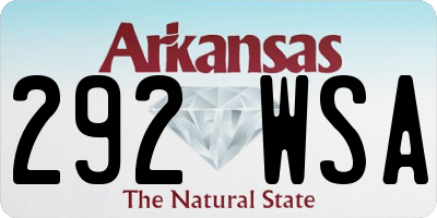 AR license plate 292WSA