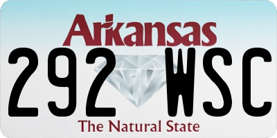 AR license plate 292WSC