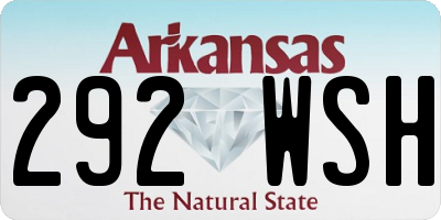 AR license plate 292WSH