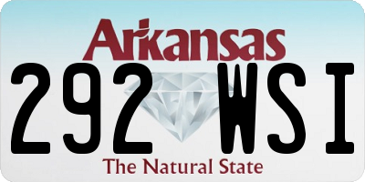 AR license plate 292WSI