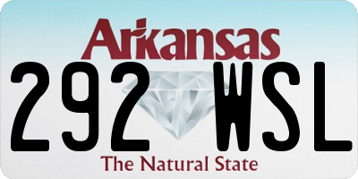 AR license plate 292WSL