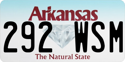 AR license plate 292WSM