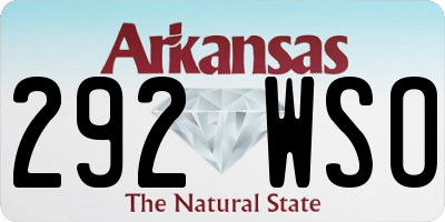 AR license plate 292WSO