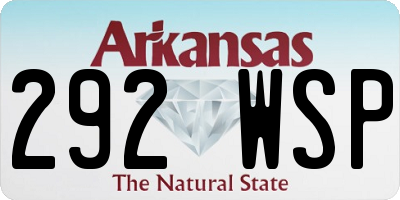 AR license plate 292WSP