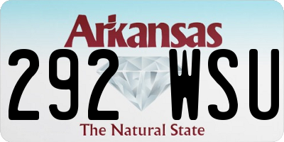 AR license plate 292WSU
