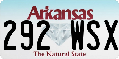 AR license plate 292WSX