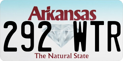AR license plate 292WTR