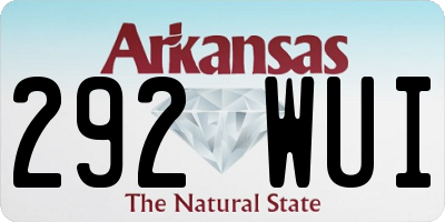 AR license plate 292WUI