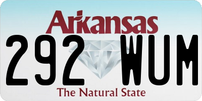 AR license plate 292WUM