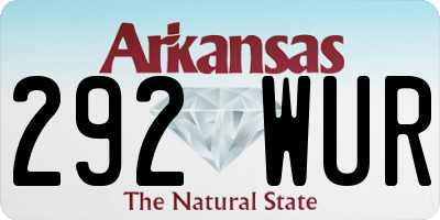 AR license plate 292WUR