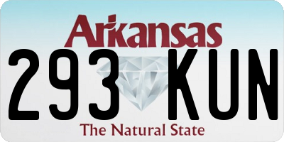AR license plate 293KUN