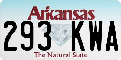 AR license plate 293KWA