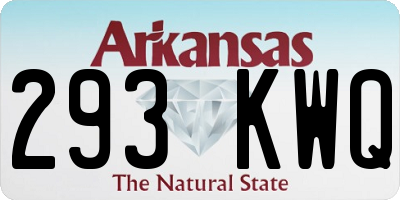AR license plate 293KWQ