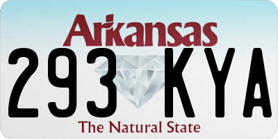 AR license plate 293KYA