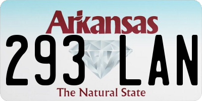 AR license plate 293LAN