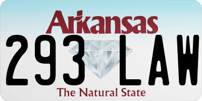 AR license plate 293LAW