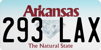 AR license plate 293LAX