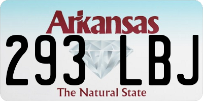 AR license plate 293LBJ