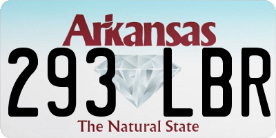 AR license plate 293LBR