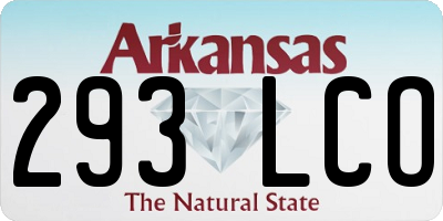 AR license plate 293LCO