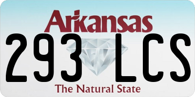 AR license plate 293LCS