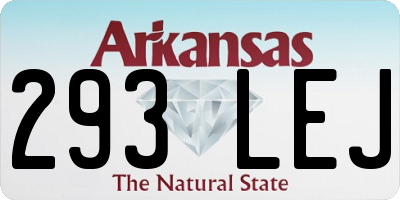 AR license plate 293LEJ