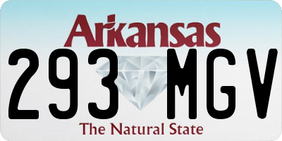 AR license plate 293MGV