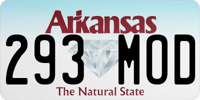 AR license plate 293MOD
