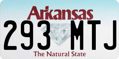 AR license plate 293MTJ