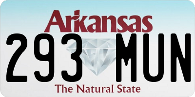 AR license plate 293MUN