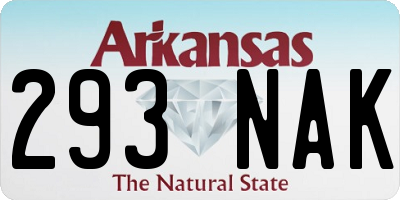 AR license plate 293NAK
