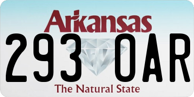 AR license plate 293OAR