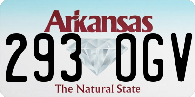 AR license plate 293OGV