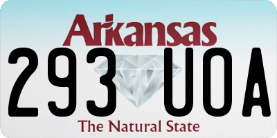 AR license plate 293UOA